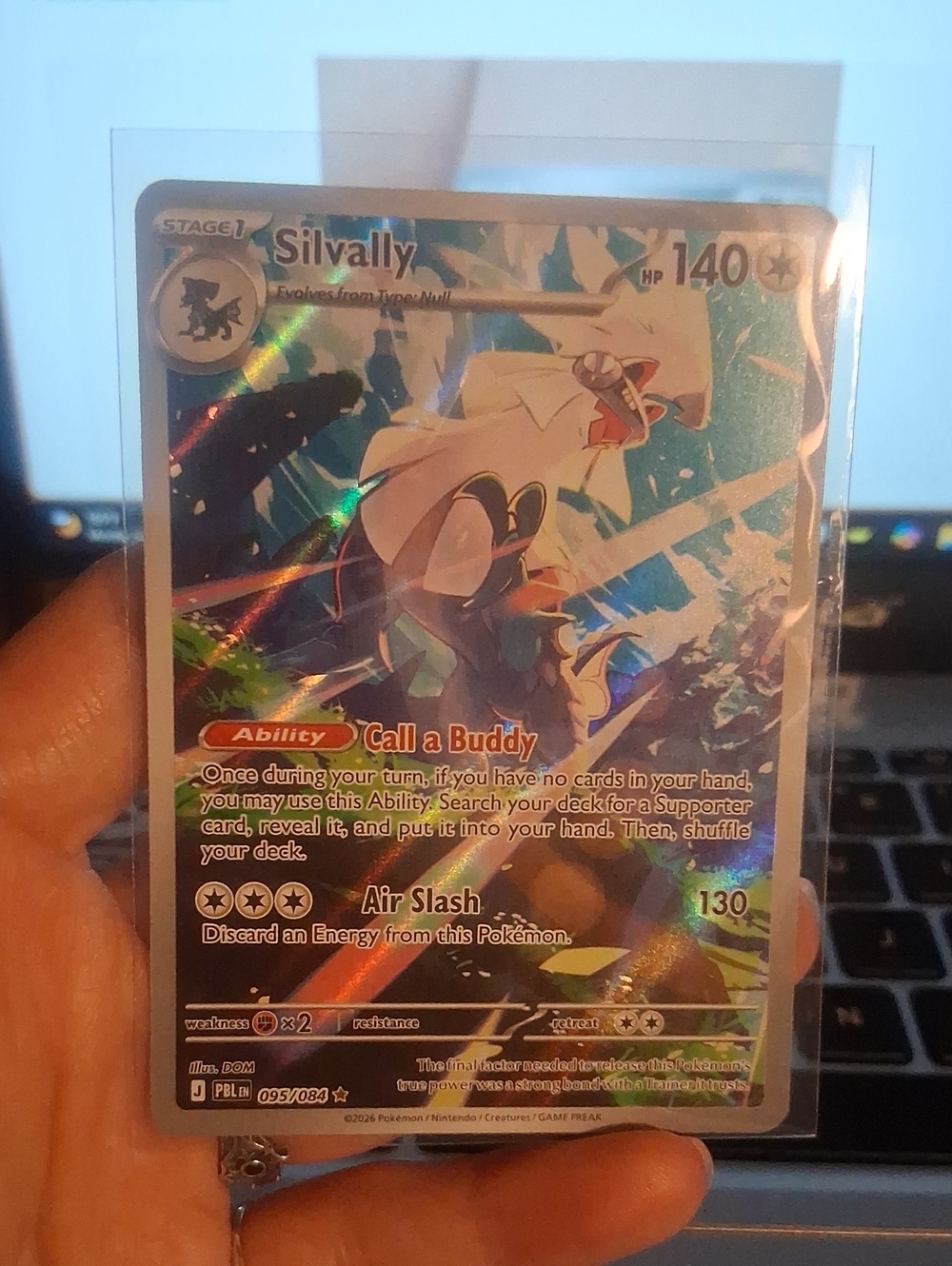 Pokemon Silvally Holo Card - White, Blue, Green